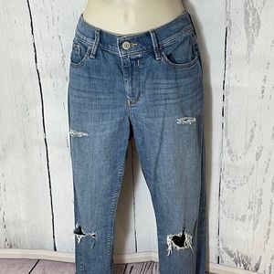 Express Mid Rise Cropped Blue jean, Distressed/ripped Girlfriend Style, Size 2